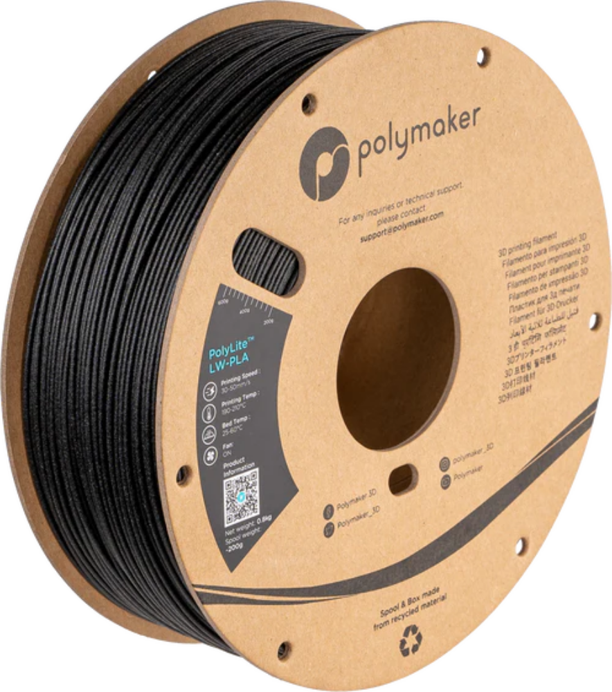 Polymaker Polylite PLA-LW filament 1,75mm  Fekete 800g