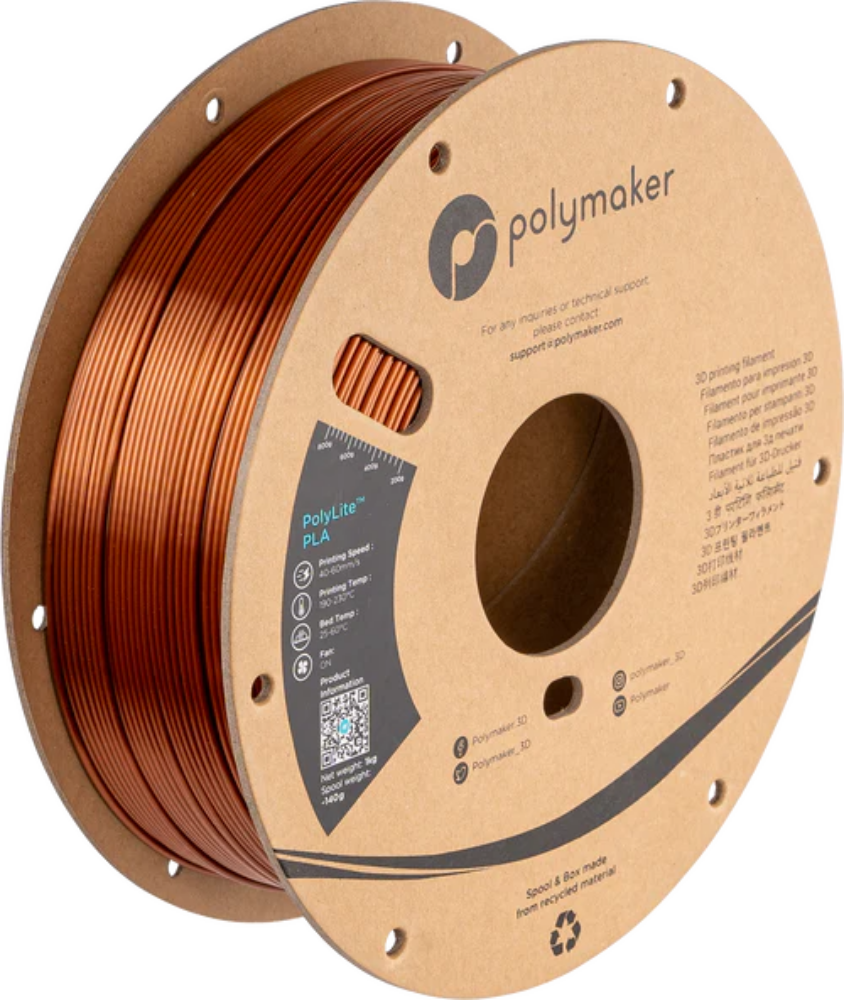 PolyMaker PolyLite PLA filament  1,75mm Silk Bronz 1kg
