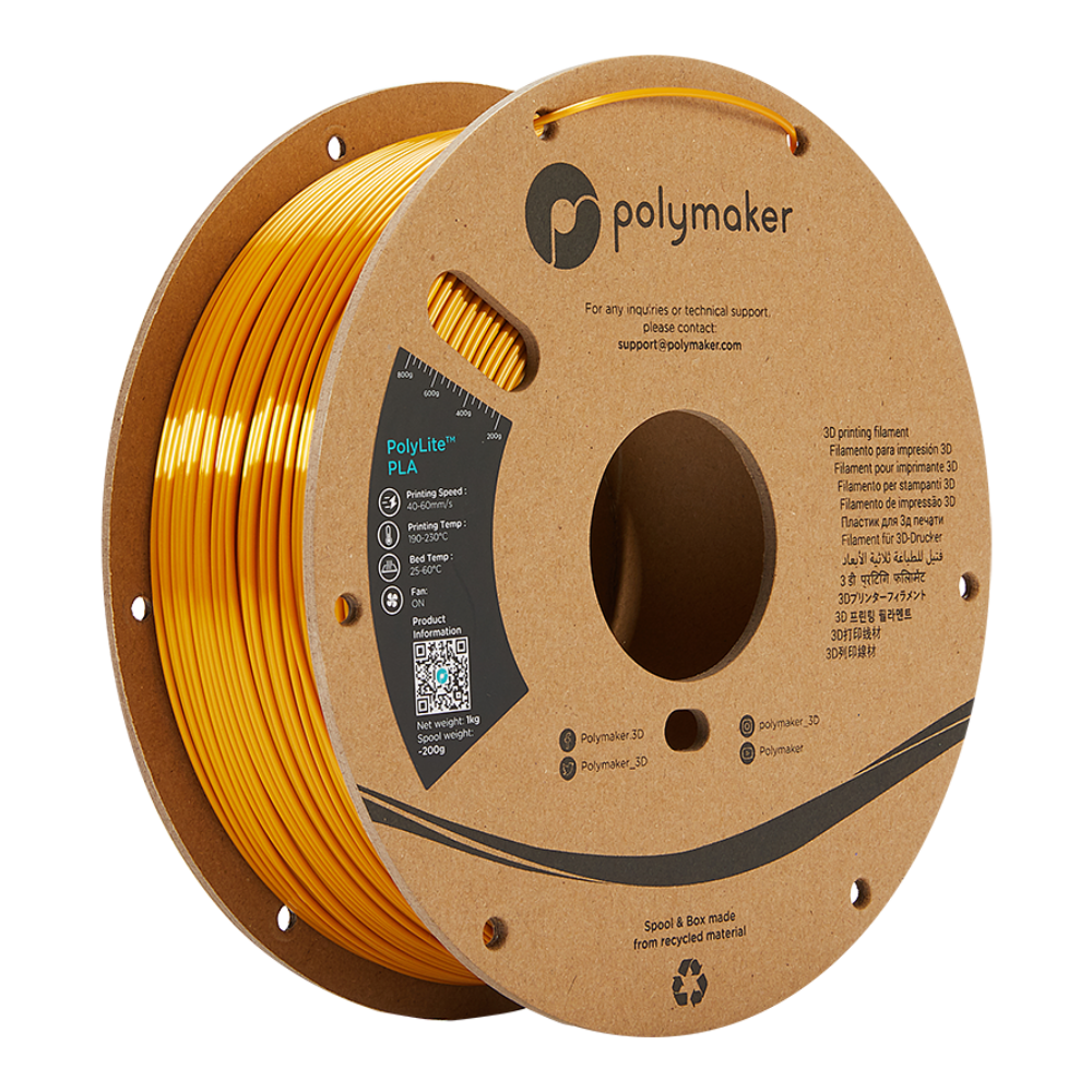 PolyMaker PolyLite PLA filament  1,75mm Silk Arany 1kg