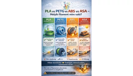 PLA vs PETG vs ABS vs ASA – Melyik filament mire való