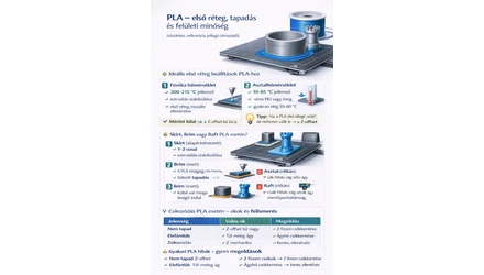 PLA – első réteg, tapadás és felületi minőség